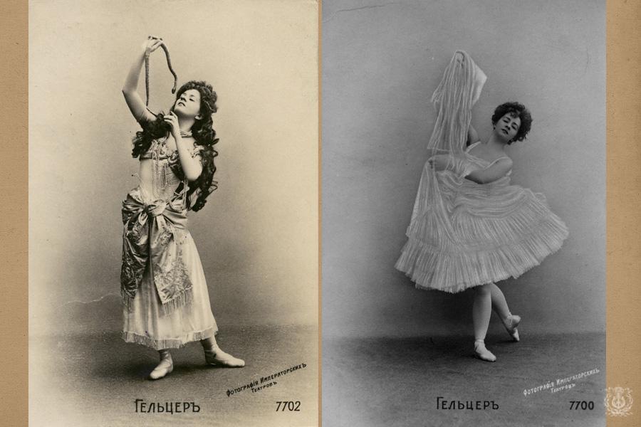 Чёрно-белая фотография сцены Царство теней из балета Баядерка с большим количеством балерин в белых пачках